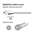 LONGUS Lanko brzdové ROAD 1,2x2000 mm BOX /100ks