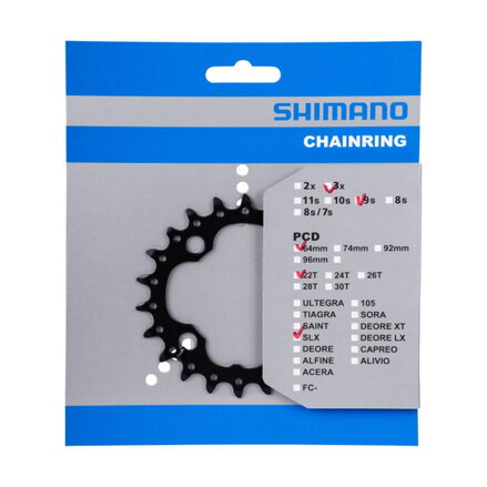 SHIMANO FC-M660/617 10-k. Převodník 22z. SLX/Deore černý 64mm