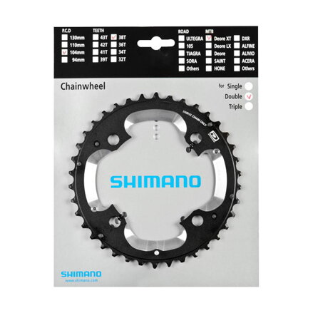 SHIMANO FC-M785 Převodník 38z. XT 38/26z. černý 104mm