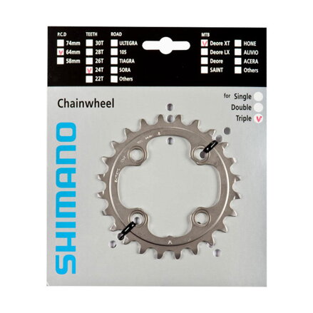 SHIMANO FC-M780 Kliky 24z. XT stříbr. 64mm