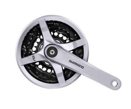 SHIMANO FC-TY501 6/7/8-k. Kliky 170mm 42/34/24z. stříbr. s krytem na čtyřhran