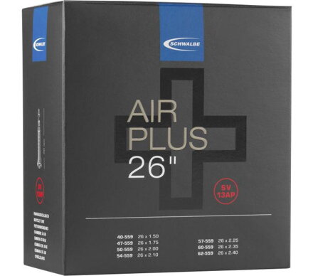 SCHWALBE Duše AIR PLUS SV13AP 26x1.50/2.50 FV(40/62-559) 40mm 290g