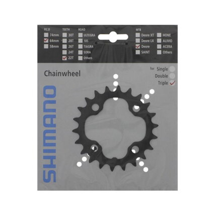 SHIMANO FC-M590 Převodník 22z. Deore černý 104mm