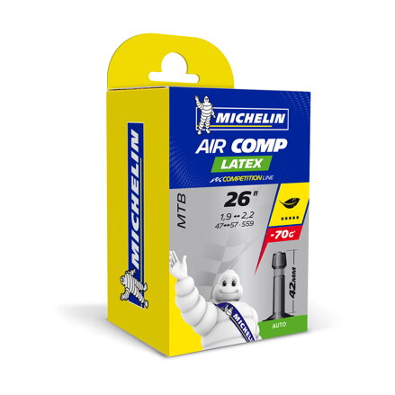 MICHELIN Duše C4 26x1.75/2.25 (47/57-559) AV 40mm 132g Latex