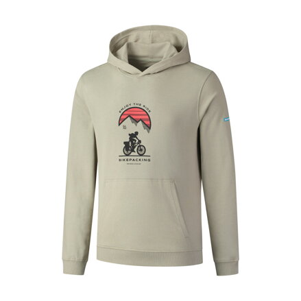 SHIMANO Mikina HOODIE zelená/červená