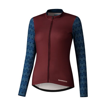 SHIMANO Dres dámský KAEDE PRINTED LONG bordový/navy