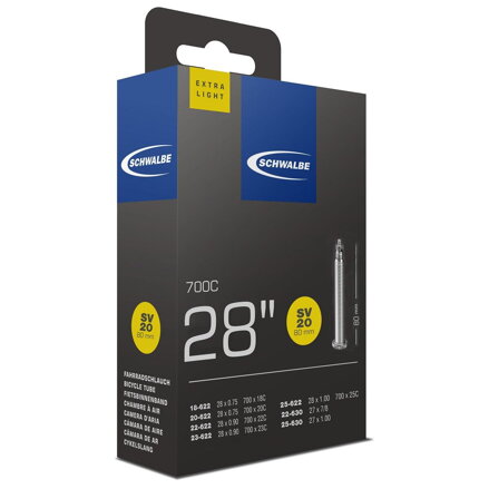 SCHWALBE Duše SV20 700x18/28C FV 80mm (18/28-622) 65g Exlight