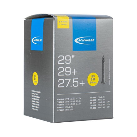 SCHWALBE Duša EXTRA LIGHT SV21F (54/75-584) FV 60mm 200g