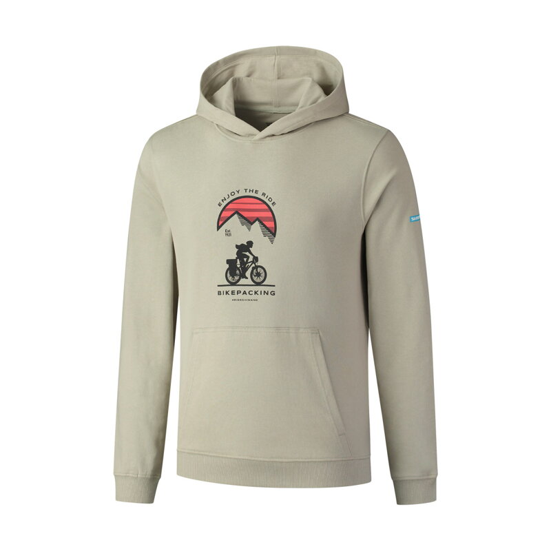SHIMANO Mikina HOODIE zelená/červená SHIMANO Mikina HOODIE zelená/červená