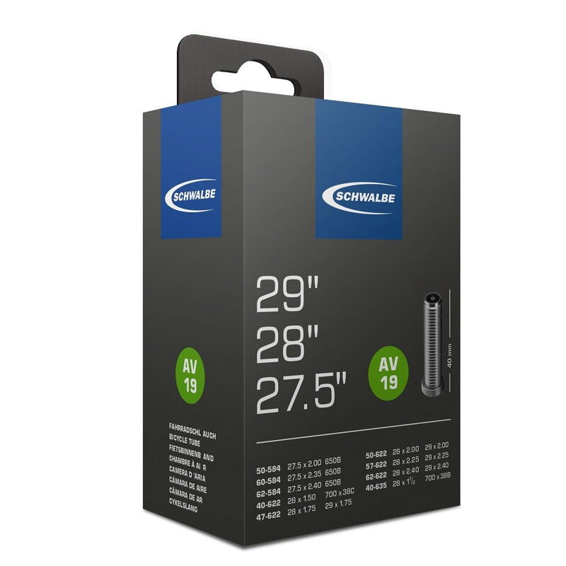 SCHWALBE Duše AV19 27.5x2.00/2.35 29x1.75/2.40 AV 40mm (40/62-584/635) 220g