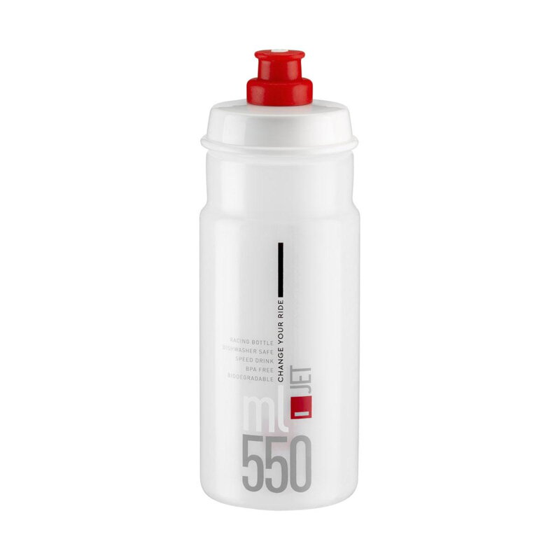 ELITE Láhev JET 550 transparentní červené logo