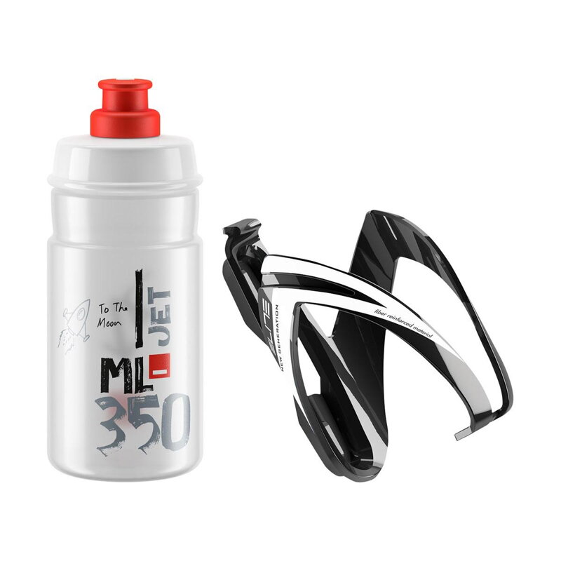ELITE Láhev s košíkem set CEO červené logo, 350 ml